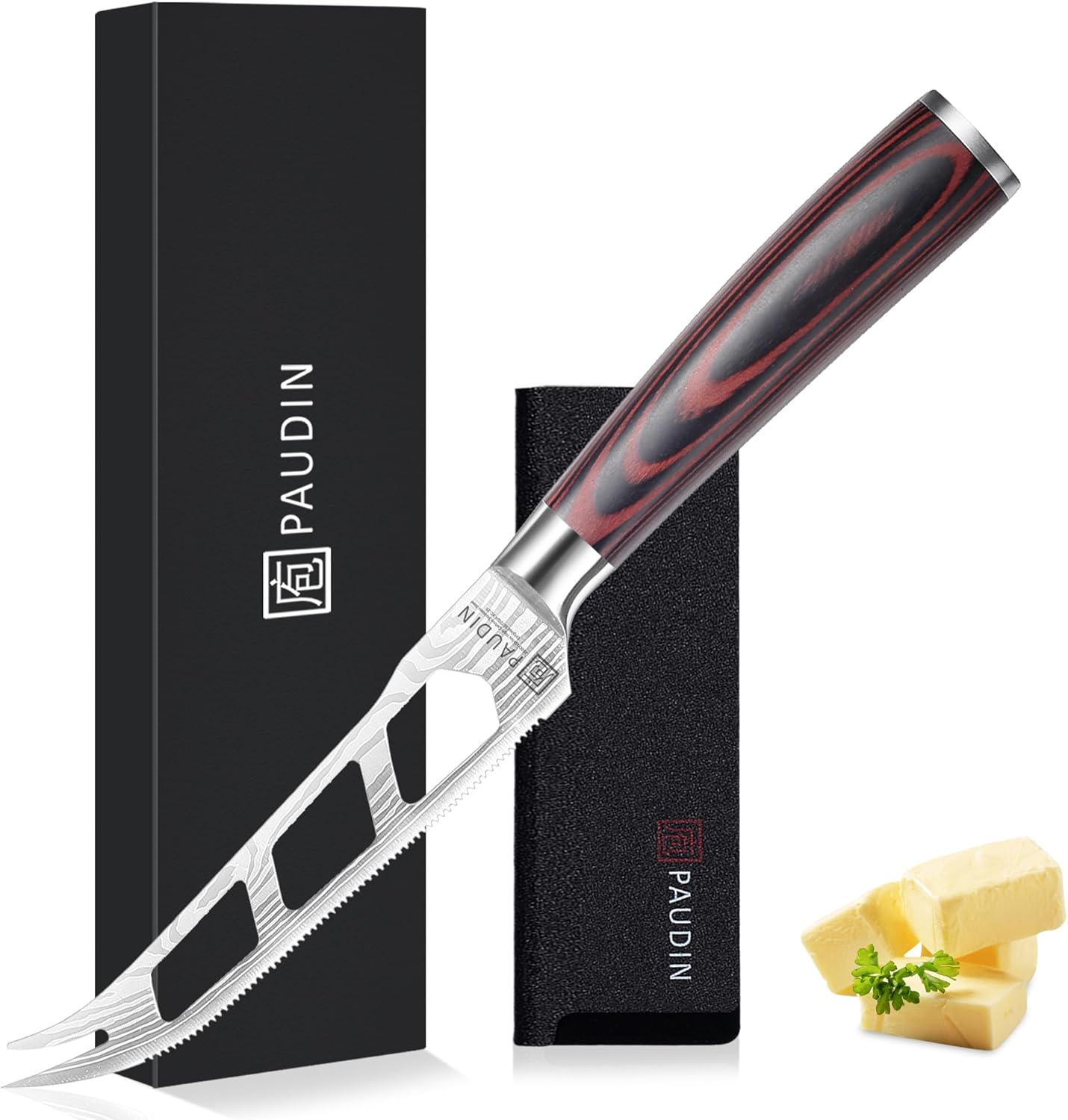 PAUDIN Chef Knife, 10 Inch Meat Knife, Ultra Sharp Brisket Slicing Knives, High Carbon Stainless Steel Kitchen Knife with Ergonomic Handle for BBQ, Roast, Meats and Vegetables