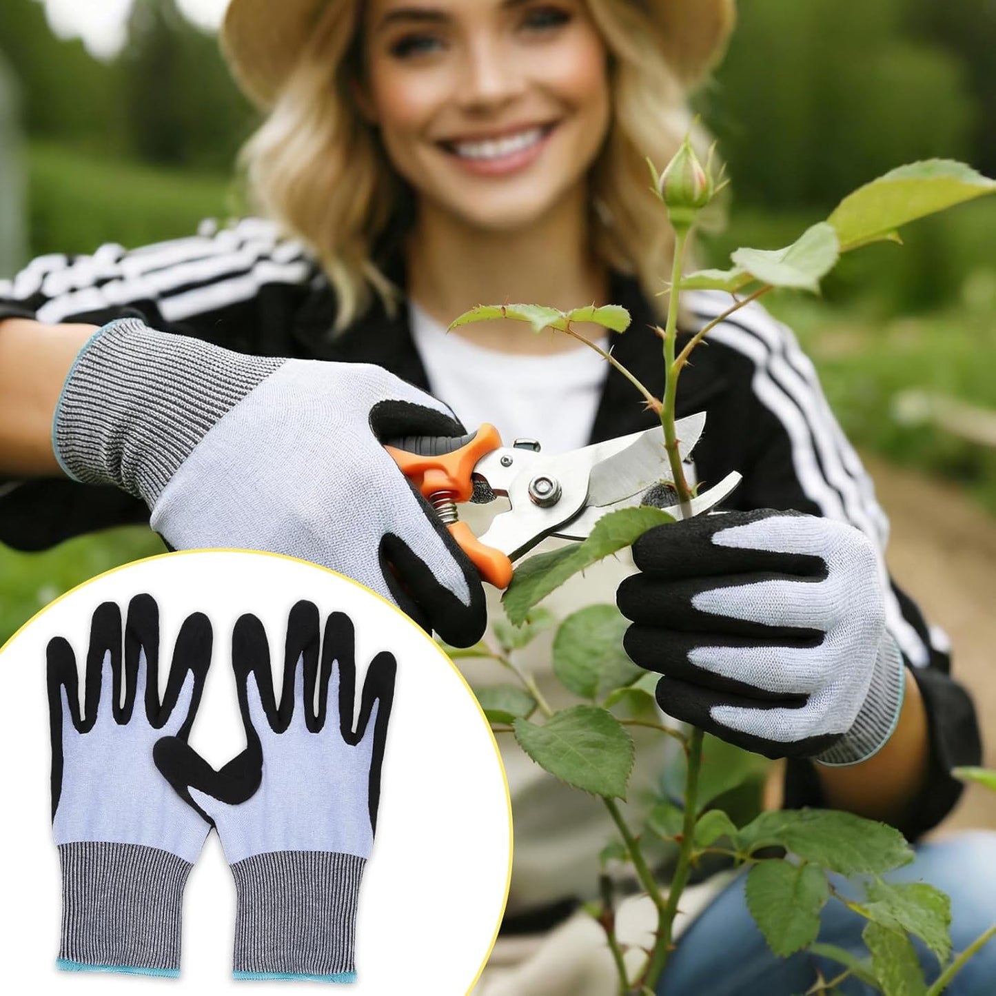 Cut Resistant Gloves, Level 5, Non-Slip Grip, Machine Washable, for Kitchen, Oyster Shucking, Woodworking