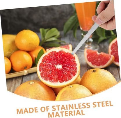 Unomor Stainless Steel Grapefruit Spoon and Knife Serrated Edges Thick Handle Fruit Scrapers Kitchen Tools for Salads Melon Pitaya