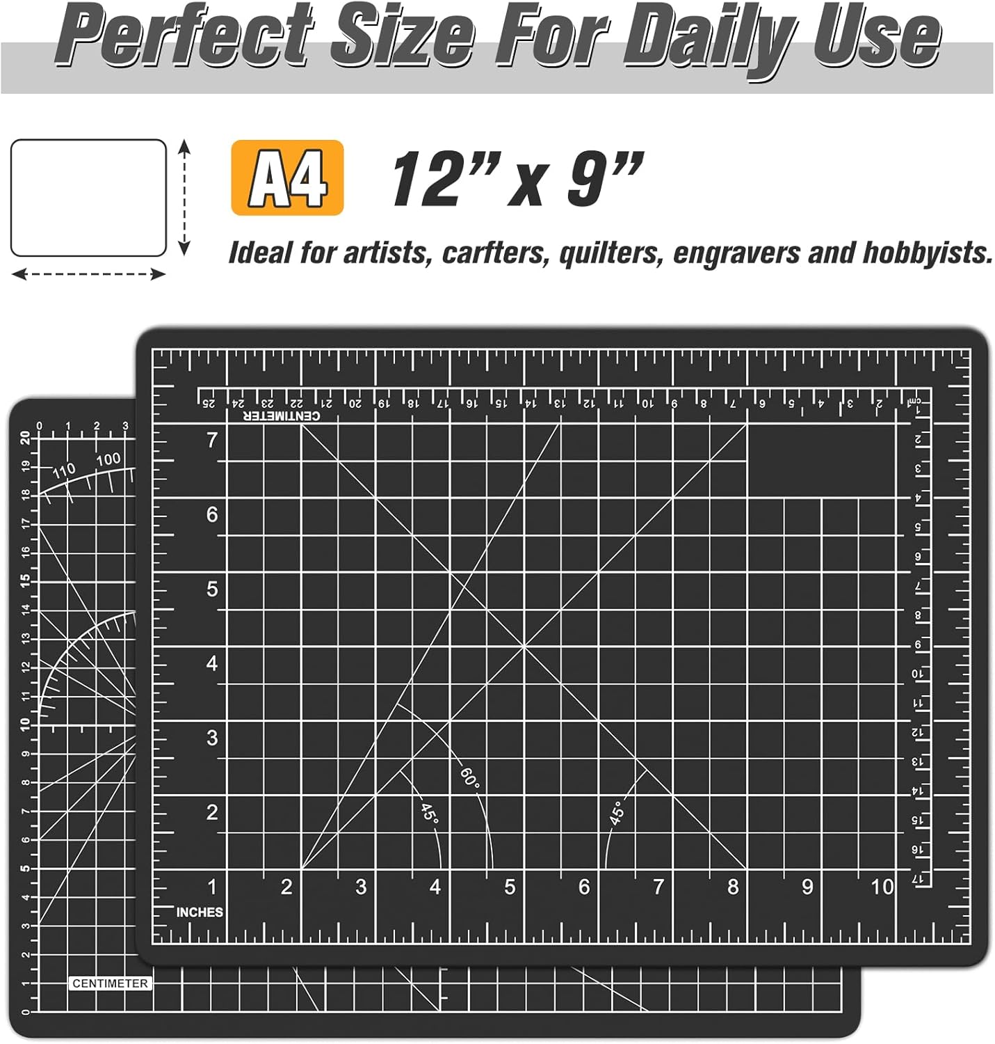 DIYSELF Cutting Mat 8in×6in, Self Healing Cutting Mat, A5 Rotary Cutting Mats for Crafts Sewing Hobby Fabric Project, 5-Ply Craft Cutting Board Double Sided, Craft Mat, Matting & Mounting Materials