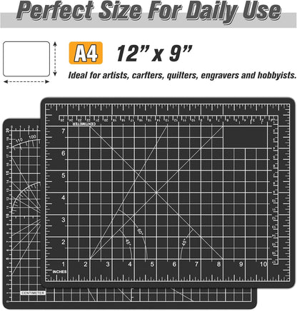 DIYSELF Cutting Mat 8in×6in, Self Healing Cutting Mat, A5 Rotary Cutting Mats for Crafts Sewing Hobby Fabric Project, 5-Ply Craft Cutting Board Double Sided, Craft Mat, Matting & Mounting Materials