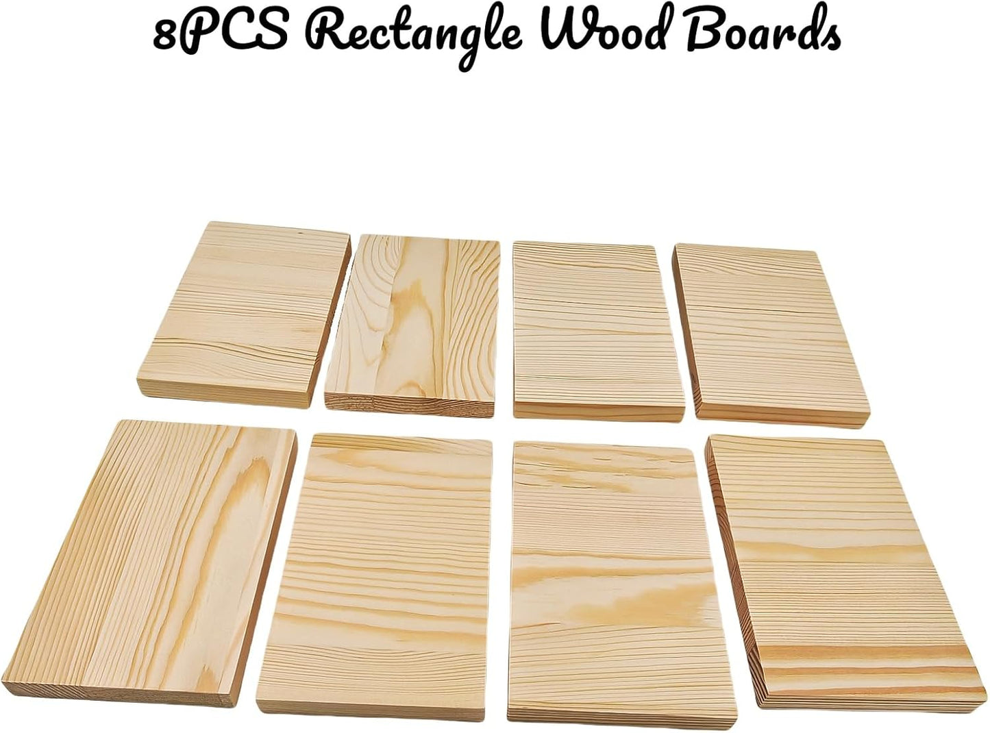 4PCS Rectangle Wood Boards Unfinished Wood Blocks for Crafting, 8x6x1in Blank Whittling Wooden Blocks for Wood Carving,Painting & Burning