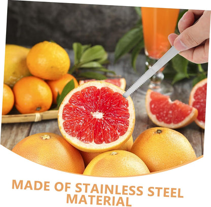 IMIKEYA Stainless Steel Grapefruit Spoons and Knife Set with Serrated Edges Ergonomic Handle for Easy Cutting of Kiwi and Desserts Kitchen Utensil Set