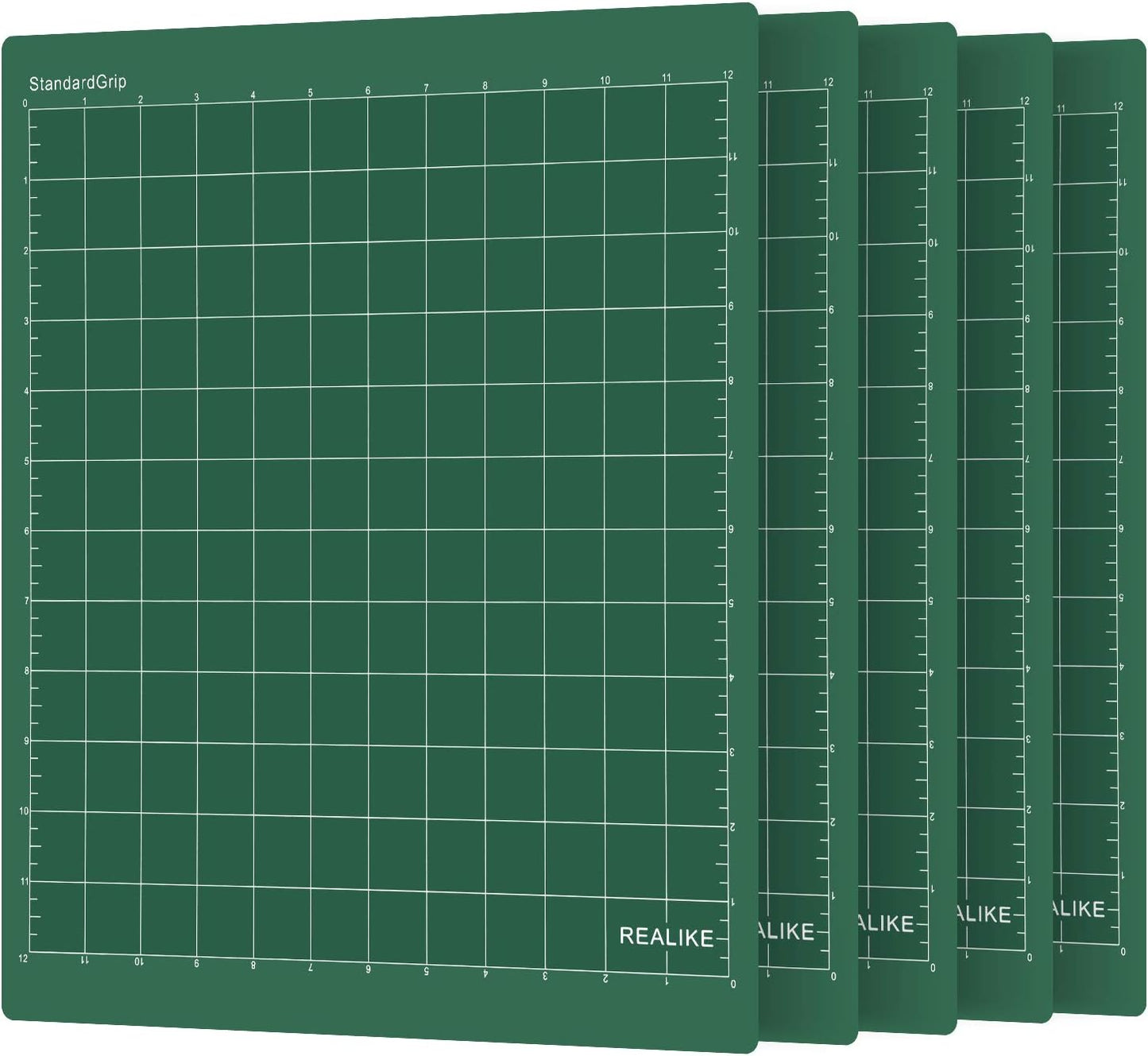 REALIKE 12x12 Lightgrip Cutting Mat Compatible with Cricut Maker 3/Maker 4/Maker/Explore 3/4/Air 2/Air/One(3 Mats), Gridded Adhesive Non-Slip Cut Mat for Crafts, Quilting, Sewing and All Arts