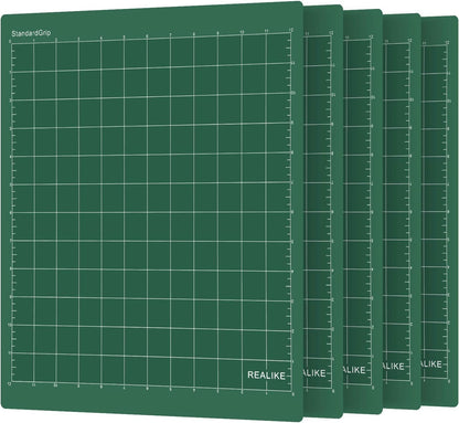 REALIKE 12x12 Lightgrip Cutting Mat Compatible with Cricut Maker 3/Maker 4/Maker/Explore 3/4/Air 2/Air/One(3 Mats), Gridded Adhesive Non-Slip Cut Mat for Crafts, Quilting, Sewing and All Arts