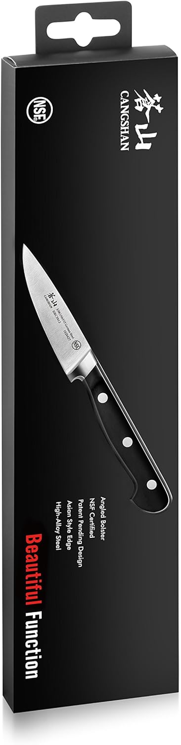 Cangshan V2 Series 1020427 German Steel Forged Paring Knife, 3.5-Inch Blade