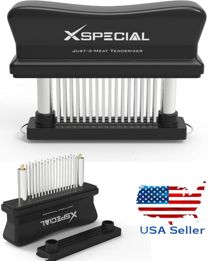 XSpecial Meat Tenderizer Tool 48 Blades Stainless Steel - Kitchen Cooking Gadgets Tools with Ultra Sharp Needle That Makes Steak & Chicken Tender - No More Hammer, Meat Pounder Or Mallet