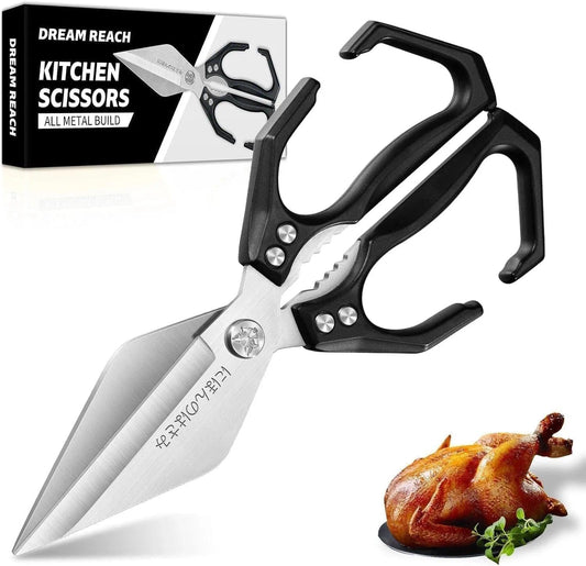 Dream Reach Heavy Duty Poultry Shears Kitchen Scissors Dishwasher Safe with Ergonomic Handle, Japanese High-Carbon Steel Cooking Shears for Chicken, Meat, Seafood, Bone Cutting Christmas Gifts for Men