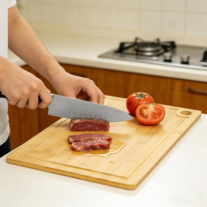 Utoplike Extra Large XXXL Bamboo Cutting Board 24 x16 Inch, Largest Wooden Butcher Block for Turkey, Meat, Vegetables, BBQ, Over the Sink Chopping Board with Handle and Juice Groove, Thickness 1.25"