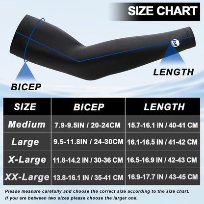 UV Sun Protection Arm Sleeves for Men Women, UPF 50+ Cooling Sun Sleeves to Cover Arms Sports Compression Covers