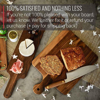 Made in USA Walnut Cutting Board by Virginia Boys Kitchens - Butcher Block made from Sustainable Hardwood (Round - 13.5)
