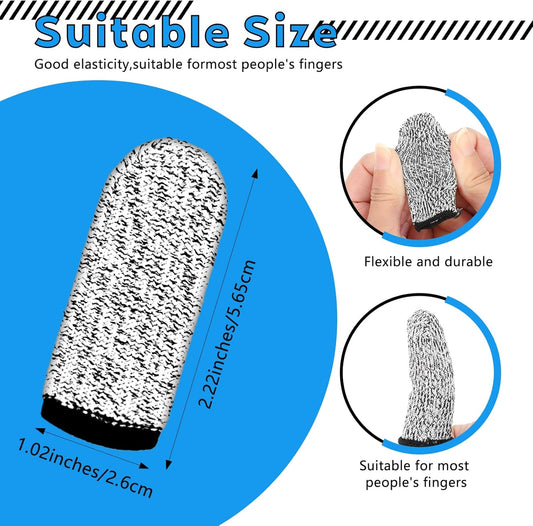 20 Pcs Cut Resistant Finger Cots Thumb Guards Sleeve Gloves Protector Reusable Fingertip for Kitchen Food Cutting Work Garden Sculpture Carving Grinding Stained Glass Breathable Non Slip