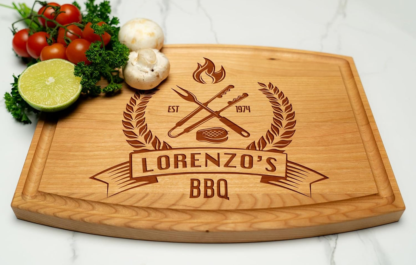 Personalized Gift for Men – Custom Engraved Cutting Board for Dad, Grandpa – Wood Grill Board for BBQ Lovers – Barbecue & Grilling Gift for Him – Perfect for Father’s Day, Anniversary or Birthday