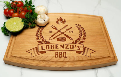 Personalized Gift for Men – Custom Engraved Cutting Board for Dad, Grandpa – Wood Grill Board for BBQ Lovers – Barbecue & Grilling Gift for Him – Perfect for Father’s Day, Anniversary or Birthday