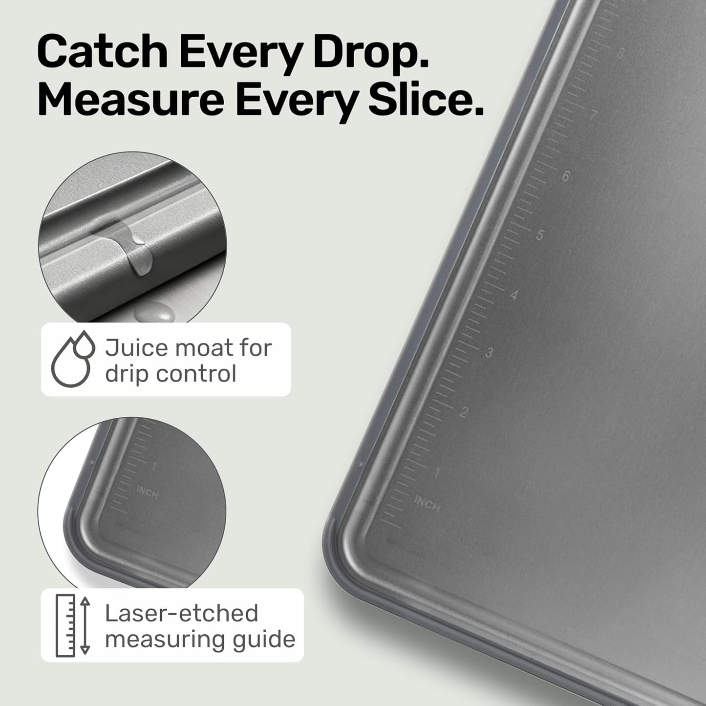 Chopzilla XL Titanium Cutting Board, Food Safe Double Sided PP and Titanium Cutting Boards for Kitchen with Etched-In Ruler for Meats, Vegetable Chopping, Dishwasher Safe - 15.75" x 10.5" (1 Pk)