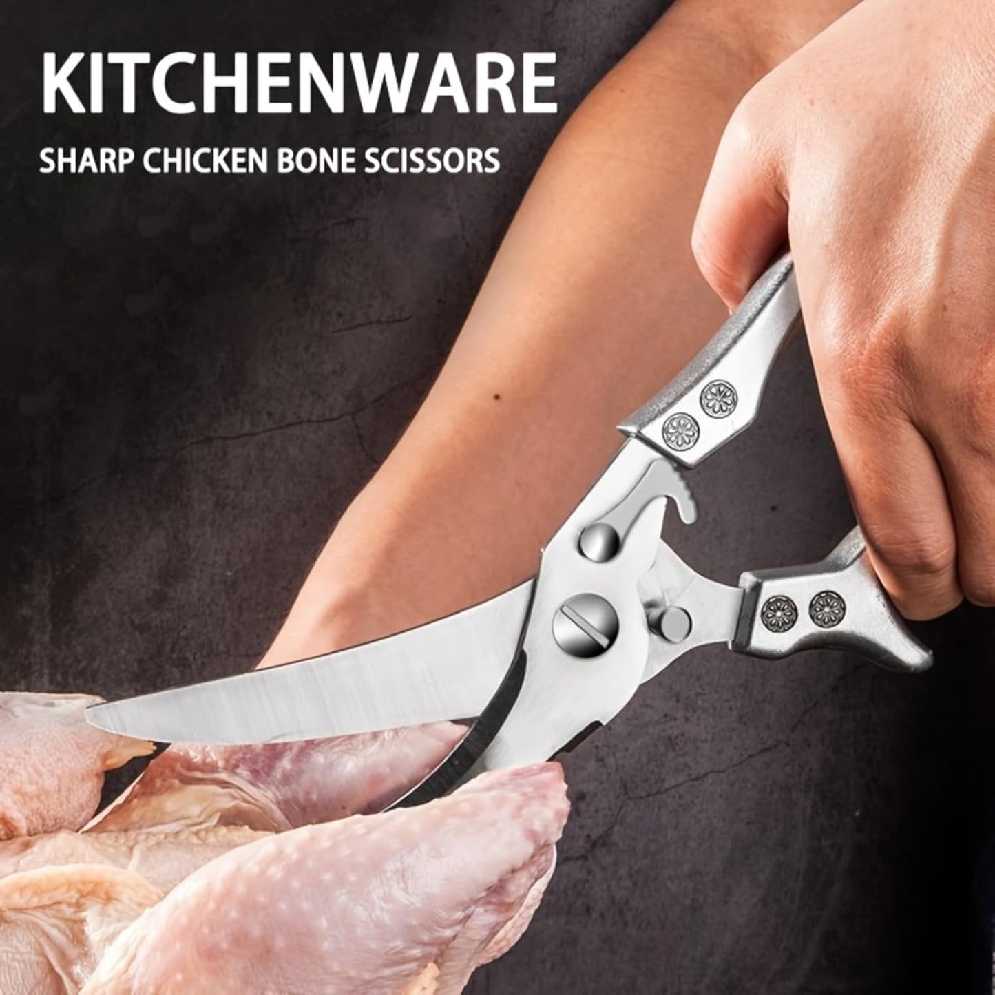 Professional Poultry Shears - Kitchen Shears for Spatchcocking Chicken and Meat Cutting, Multi-Purpose Kitchen Scissors for Food