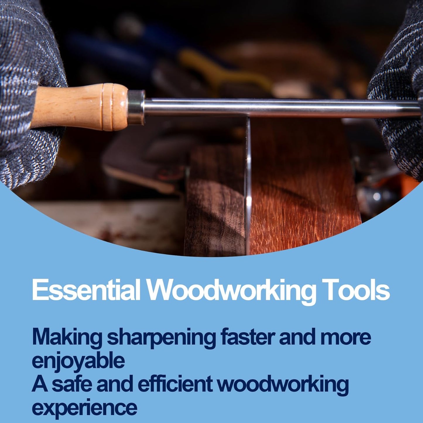 Cabinet Scraper Burnisher Tool,Scraper Burnisher for Creating Sharp Burrs and Honing Card Scrapers,with high-quality wooden handle and Super Hard High Speed Steel Rod