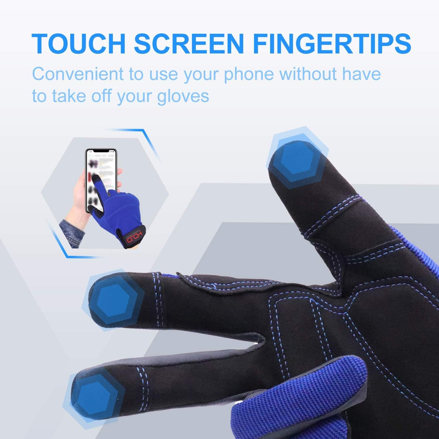 HANDLANDY Work Gloves for Men & Women, Utility Mechanic Working Gloves Touch Screen, Flexible Gardening Gloves for Yard