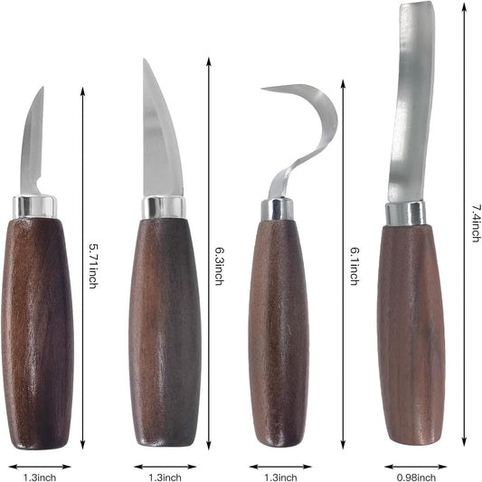 Flonsa Wood Carving Kit, 8 Pcs Wood Carving Tools with Gloves and Storage Bag Professional Whittling Knife Kit for Adults Wood Carving DIY