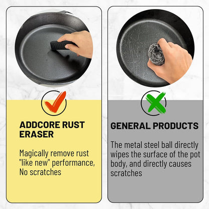 Rust Eraser, Premium Rust Remover for Cast Iron Pans, Knives & Tools, Hard Anodized Cookware and Other Pots, Remove Rust from Any Metallic Surface - 2 Pack