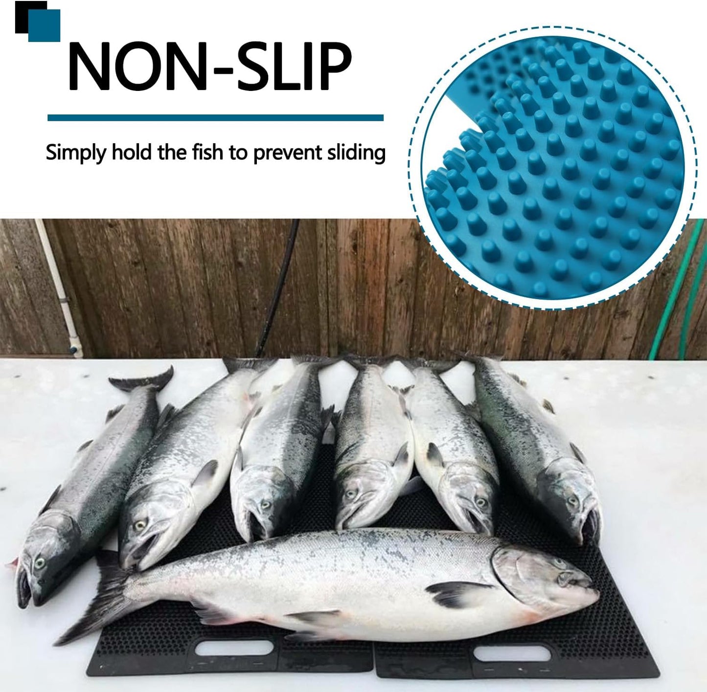 NonSlip Fish Fillet Mat for Filleting, Cutting, Cleaning Heavy Duty Rollable Fish Bait Cutting Board No Need Fish Grippers Large Size Fish Cleaning Mat (14 * 24“, Green)