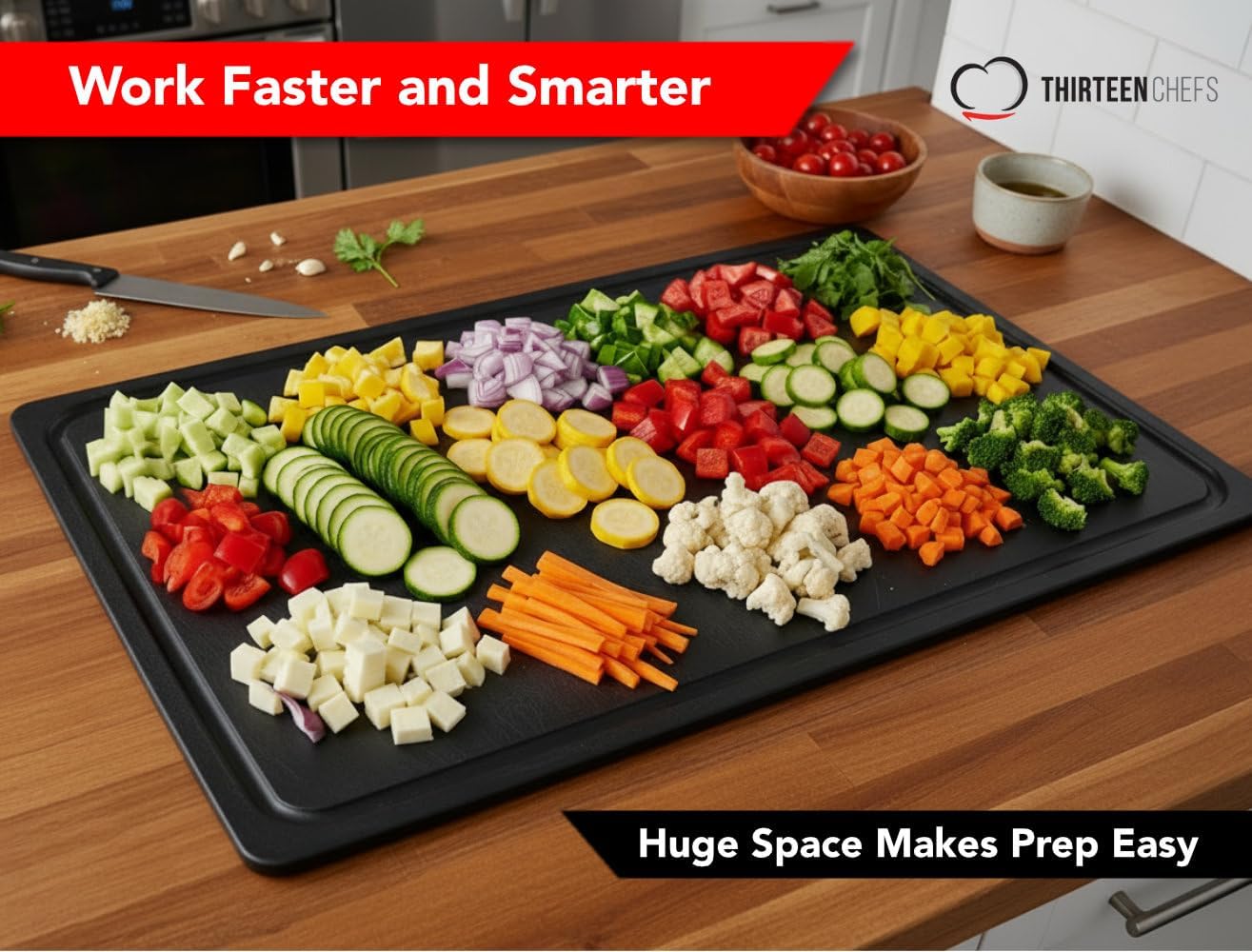 Commercial Grade Plastic Cutting Board with Juice Groove - 18 x 12 Inch for Carving Meat, Grilling, BBQ - 1/2" Thick White HDPE Poly for Food Service