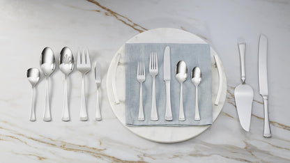 Lenox Silverware Set, Portola 12-Piece Steak Knife Flatware Set, Service For 12, Made Of 18/10 Stainless Steel, Dishwasher Safe, Home And Kitchen Utensils, Knives, Cutlery (Silver, 12 Piece)