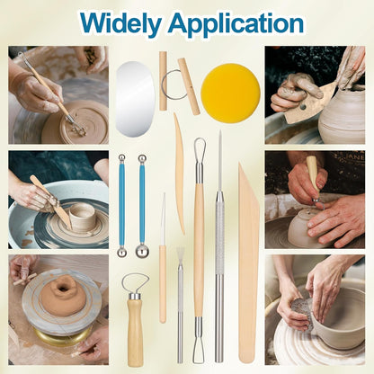 Amrules Clay Tools Kit, 12 PCS Polymer Clay Cutter Tools, Rectangle Shape Acrylic Press Board and Roller Pin Supplies Suitable for Shaping, Carving, Pottery Craft and DIY Projects