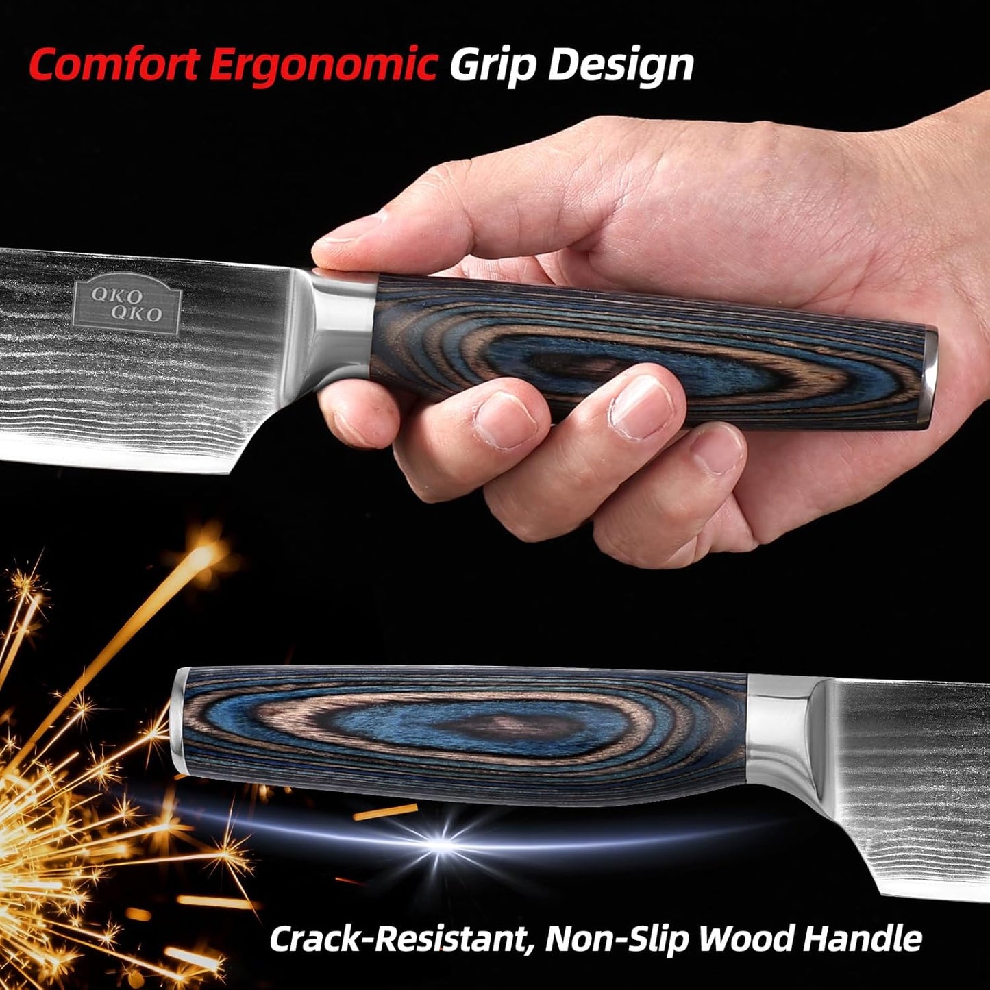 Damascus Kiritsuke Knife, 8-Inch Kiritsuke Chef Knife with 9Cr18MoV Steel Core, Japanese Kitchen Knife with Wood Handle - Razor Sharp Chef's Knife for Home Kitchen with Gift Box