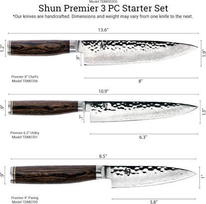 Shun Premier 3 Pc Starter Knife Boxed Set