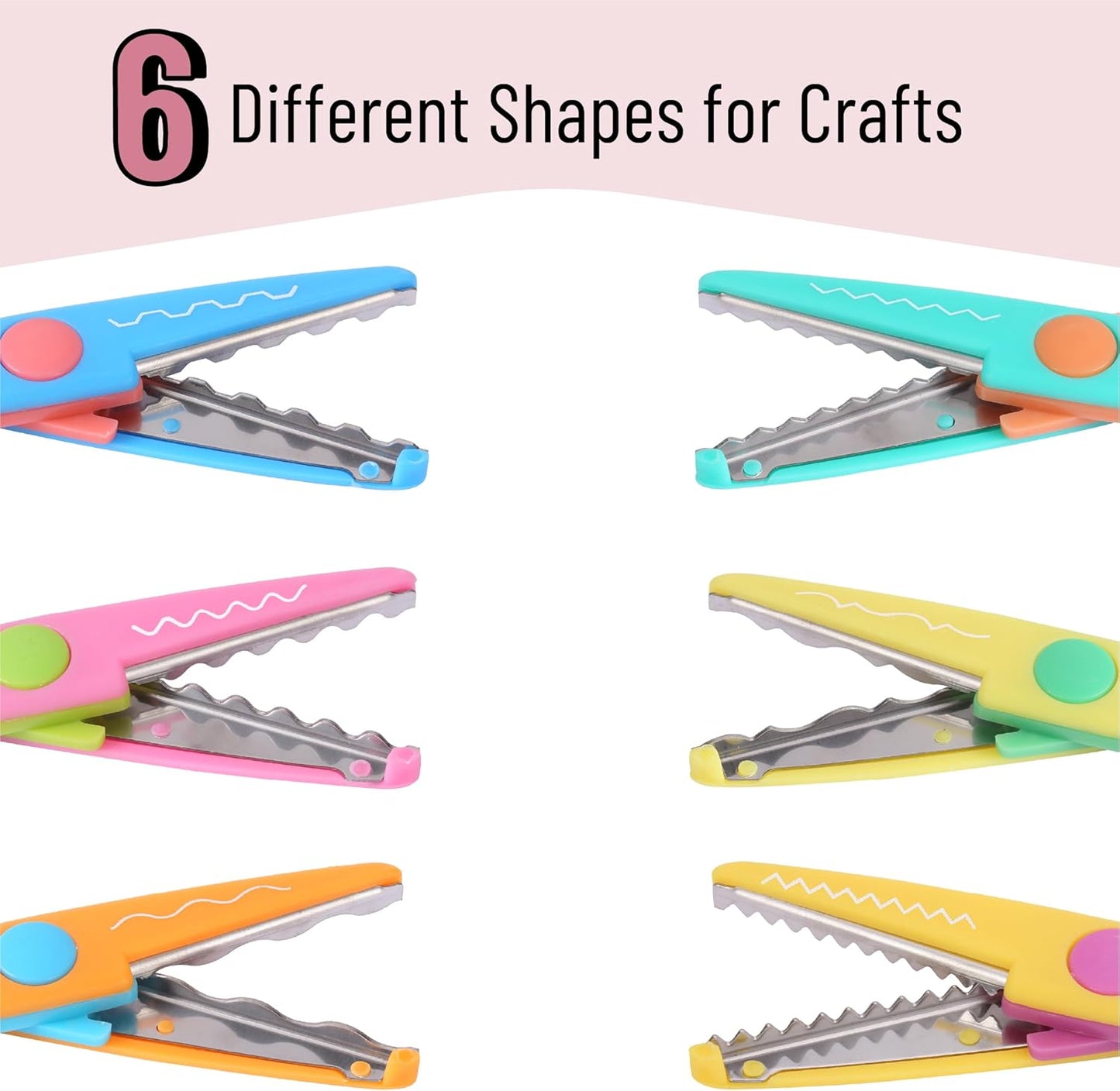Mr. Pen- Craft Scissors Decorative Edge, 6 Pack, Bright, Zig Zag Scissors for Crafting, Scrapbooking, Fancy, Pattern, Design