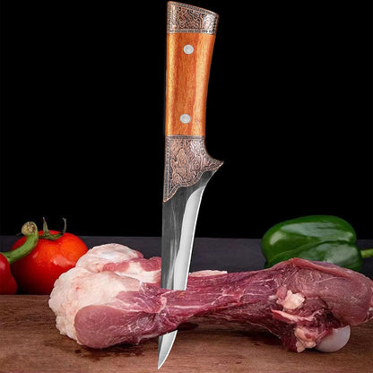 6 Inch Boning Knife - Curved Semi-Stiff Blade for Meat Cutting, Filleting & Deboning, Ultra Sharp Butcher Knife with Non-Slip Ergonomic Handle for Chefs, Home Kitchen & Culinary Use