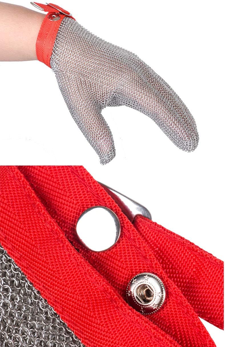 ThreeH Cut Resistant Gloves Stainless Steel 304L Wire Mesh for Cutting Slicing Chopping Meat Processing GL08 S(One piece)