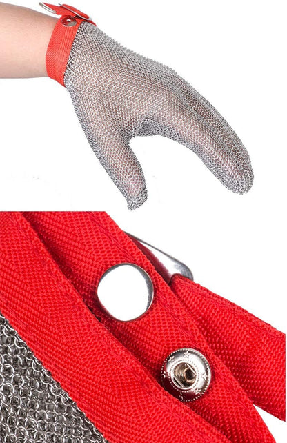 ThreeH Cut Resistant Gloves Stainless Steel 304L Wire Mesh for Cutting Slicing Chopping Meat Processing GL08 S(One piece)