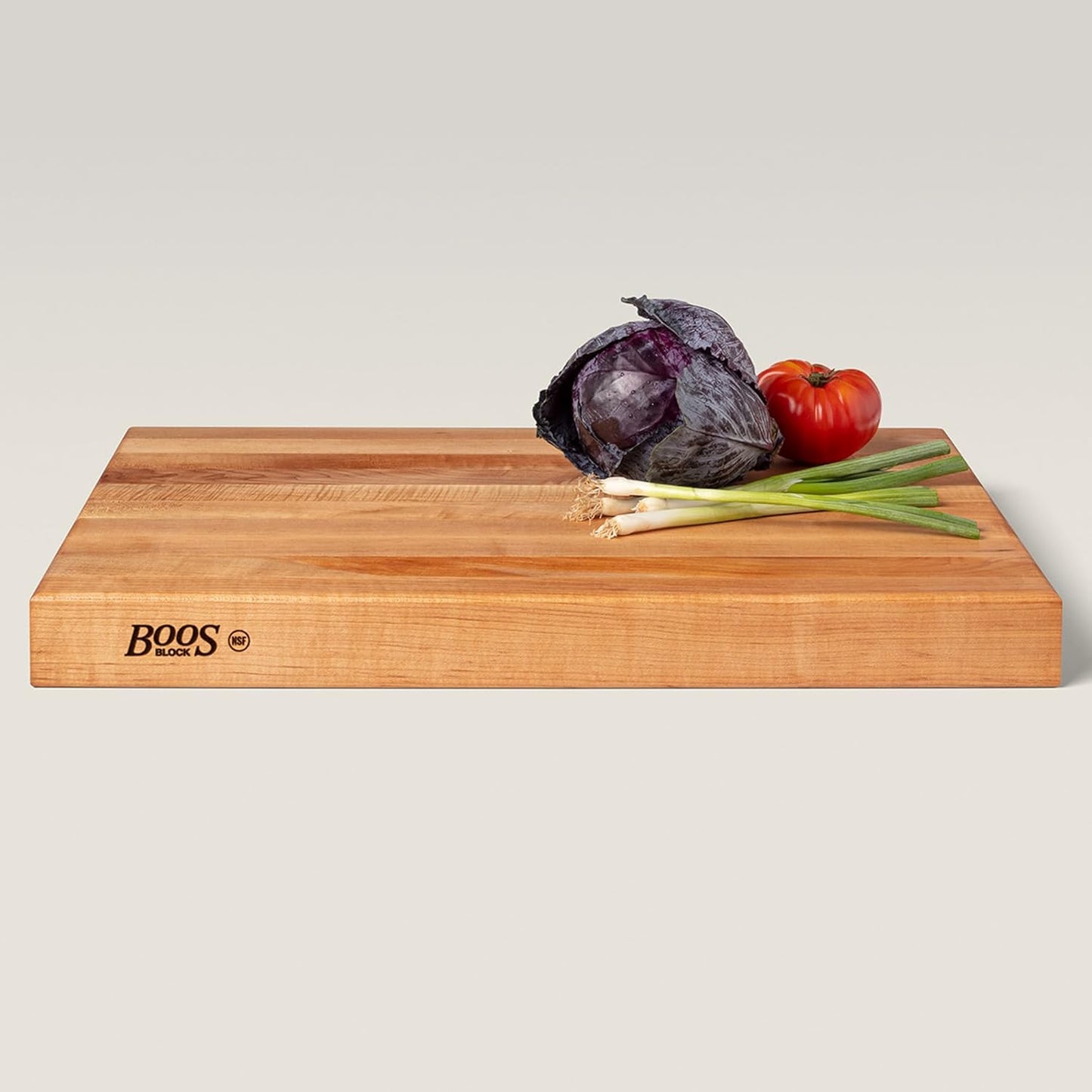 John Boos Handle Boards Series Rectangular Wooden Maple Cutting Board 24”x18” – 2.25” Thick, 30-lb Reversible Butcher Block with Juice Groove, Edge-Grain & Metal Handles