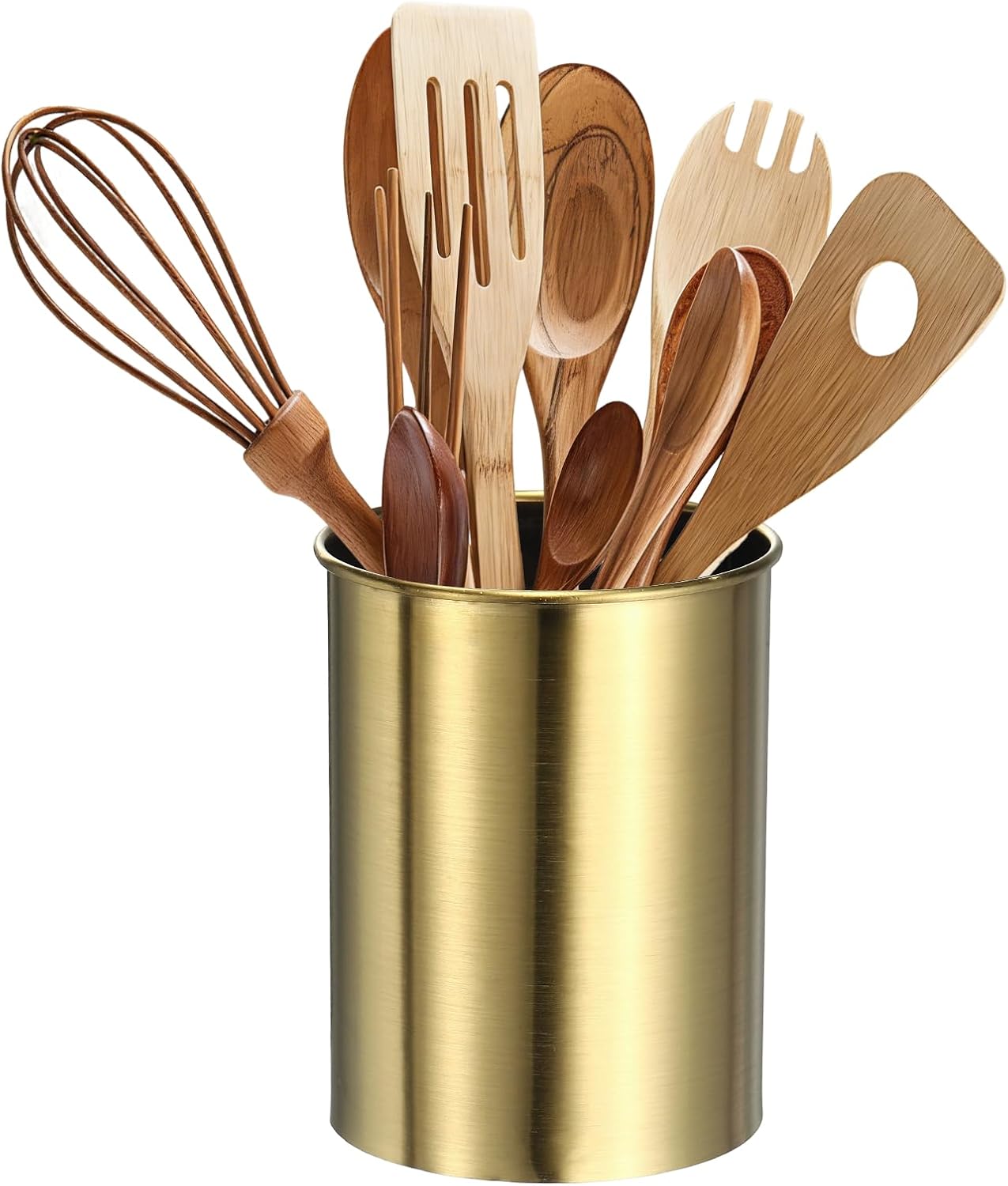 uxcell Kitchen Utensil Holder, 3.1x4.7 Stainless Steel Utensil Cutlery Holder Cooking Flatware Organizer for Kitchen Restaurant Countertop Fork, Straw, Knives, Spoon, Chopstick, Silver