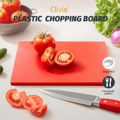 CMI Commercial Grade Cutting Board for Kitchens,Cutting Board Set,Plastic Chopping Board,18 x 12 x 1/2 Inch, Multi-Color 6 of Pack Set,NSF Certified,for Vegetable Meat or Cheese