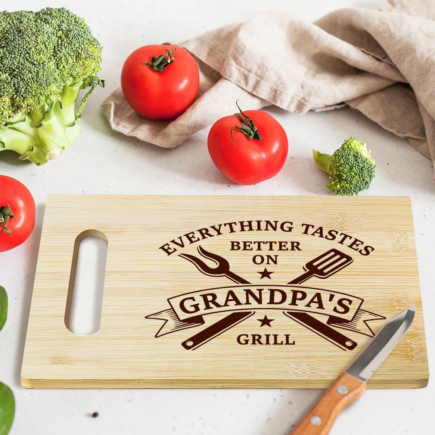 Best Dad Ever Bamboo Cutting Board, Grilling Gift For Men, Funny Charcuterie Boards for Home Kitchen Decor, Father's Day Birthday Gifts for Dad from Daughter Son -047