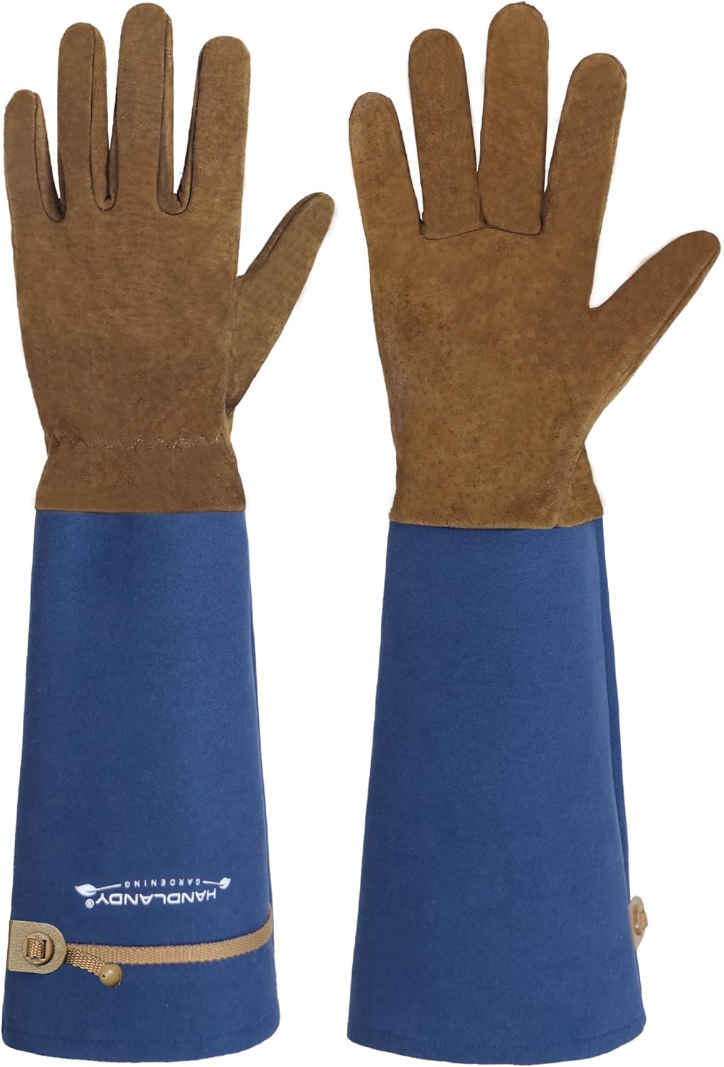 HANDLANDY Rose Pruning Gloves for Men & Women, Long Thorn Proof Gardening Gloves, Breathable Pigskin Leather Gauntlet, Best Garden Gifts & Tools for Gardener