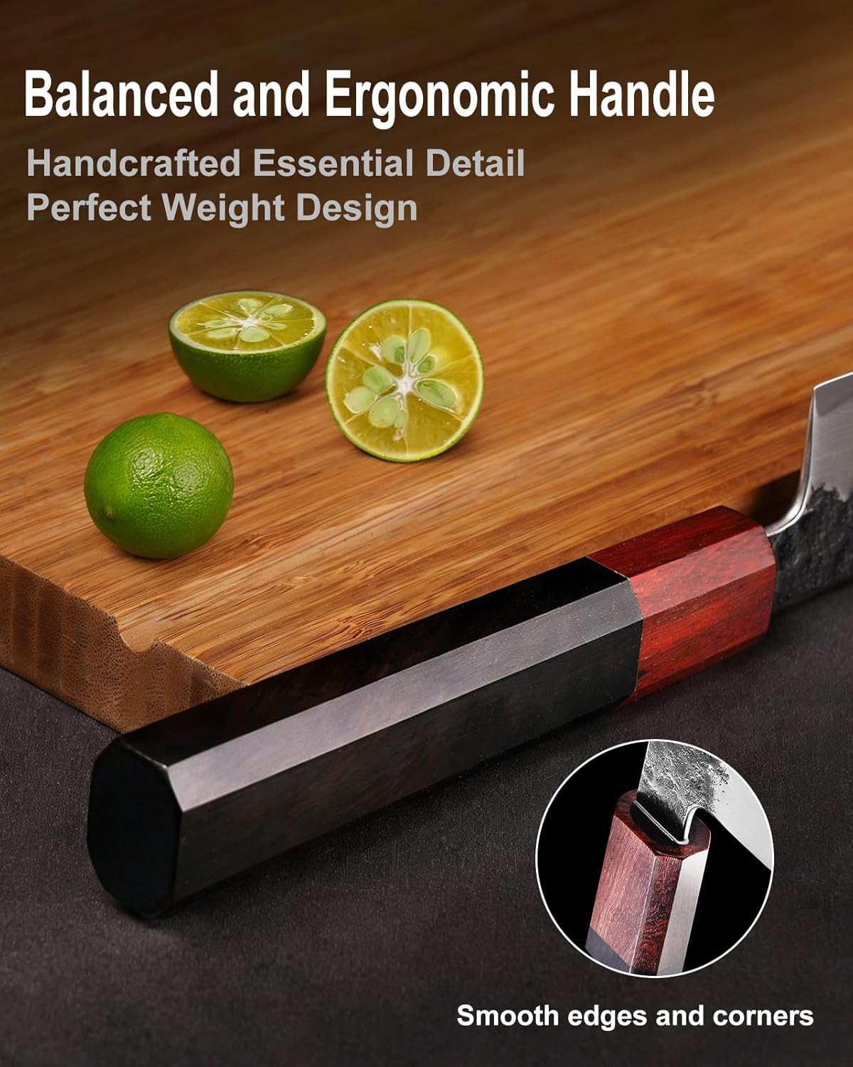 kanngou Sushi Knife 27cm Japanese Carving Knife, AUS-8 Steel Sujihiki Sashimi Knives for Fish Filleting and Meat Slicing, Double Edge Yanagiba Knives with Premium Gift Box