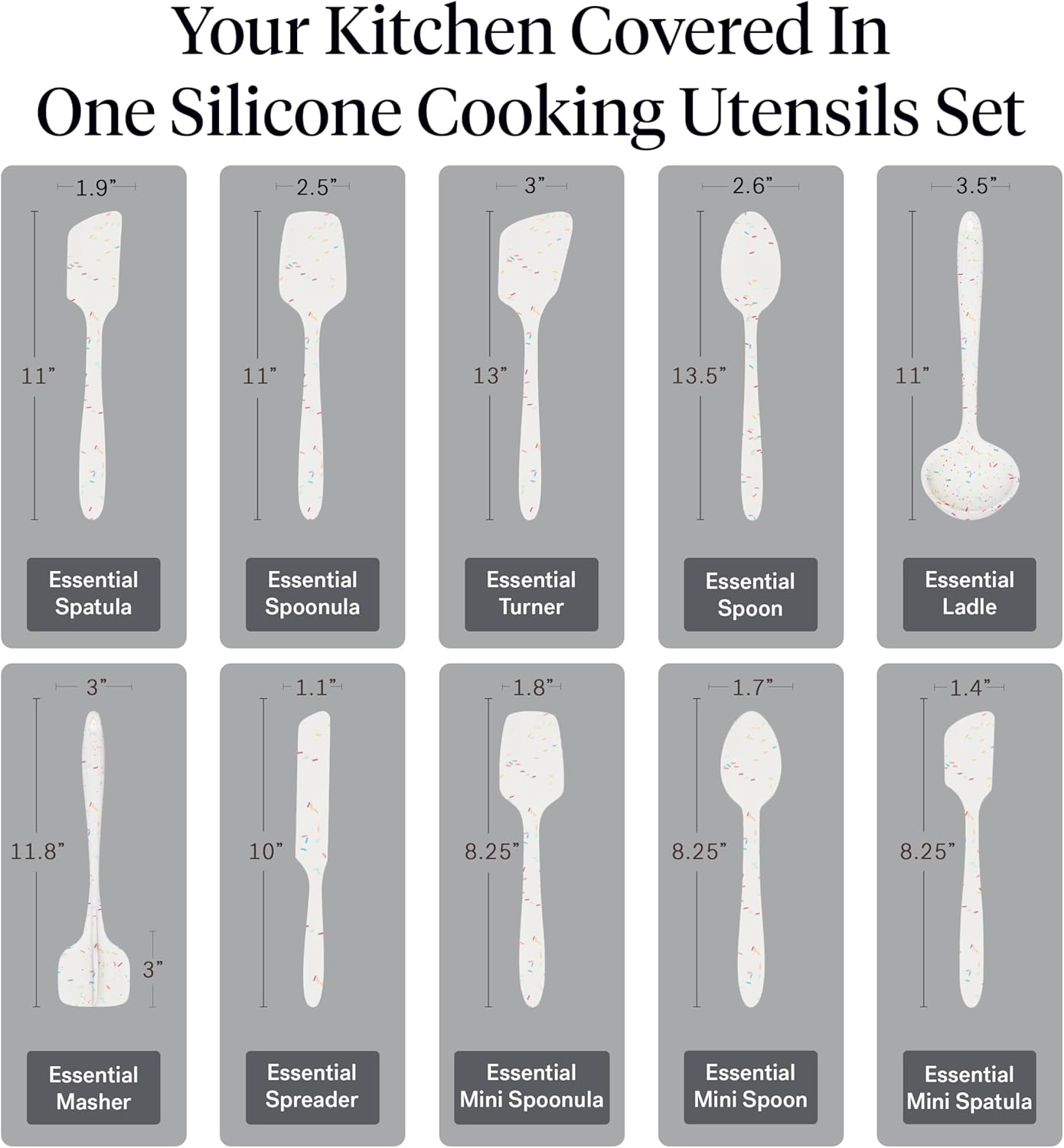 GIR: Get It Right 5 Piece Silicone Ultimate Kitchen Utensils Set - Ladle, Spatula, Flip, Spoon & Spoonula - Non-Toxic Cooking Utensils for Nonstick Cookware, Cooking and Baking - Red