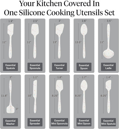 GIR: Get It Right 5 Piece Silicone Ultimate Kitchen Utensils Set - Ladle, Spatula, Flip, Spoon & Spoonula - Non-Toxic Cooking Utensils for Nonstick Cookware, Cooking and Baking - Red