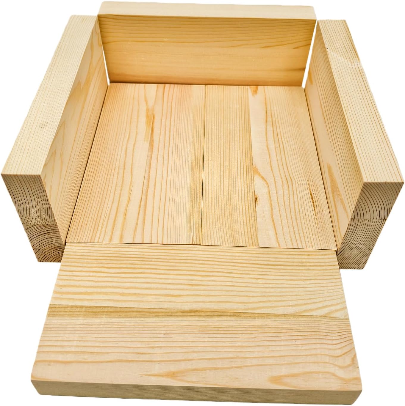 4PCS Rectangle Wood Boards Unfinished Wood Blocks for Crafting, 8x6x1in Blank Whittling Wooden Blocks for Wood Carving,Painting & Burning