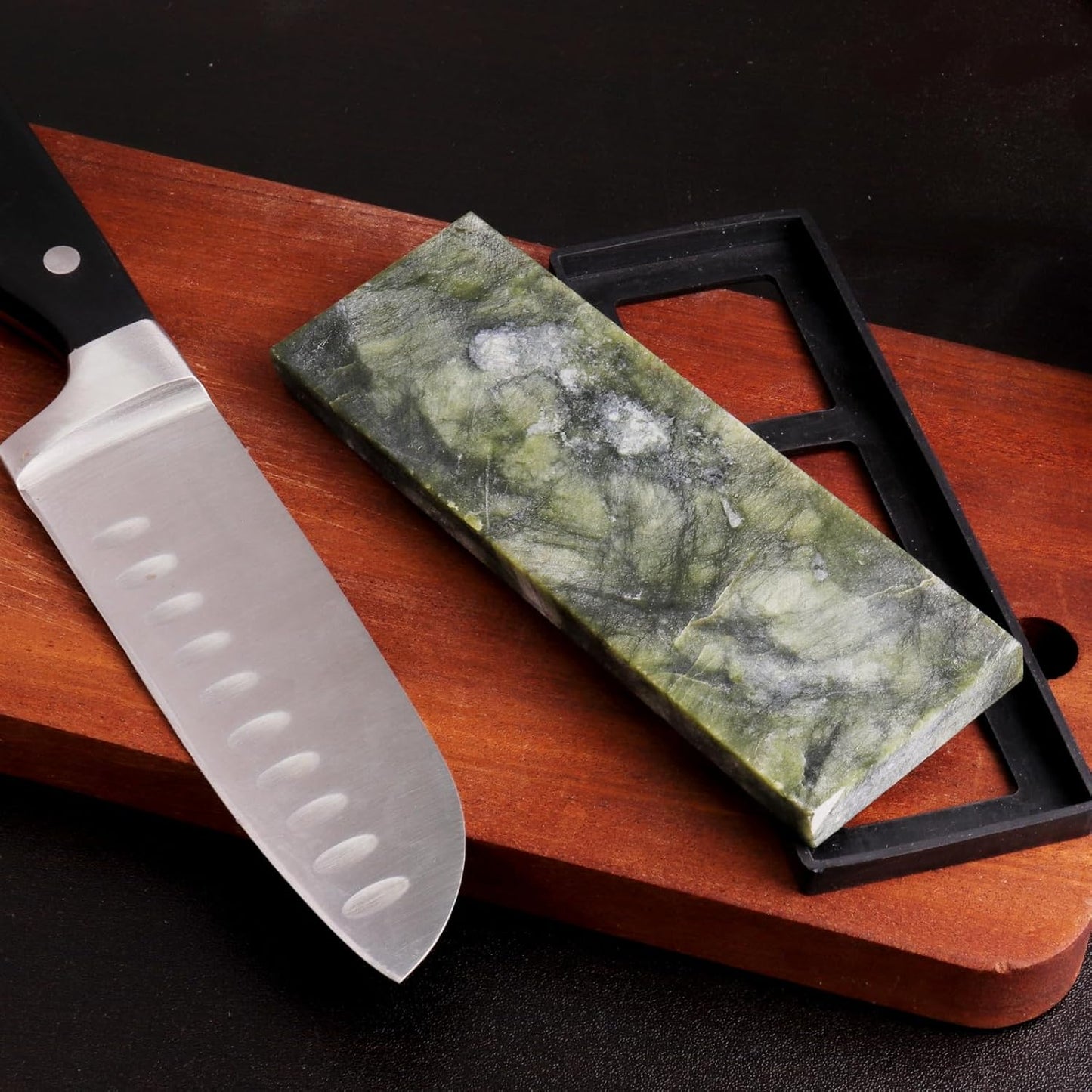 10000# Sharpening Stone,Ultra Fine Polishing Mirror Edge Stone with Non-slip Base Natural Green Whetstone for Knives Tools,Cutting Tools (5.9x1.97x0.79Inch)