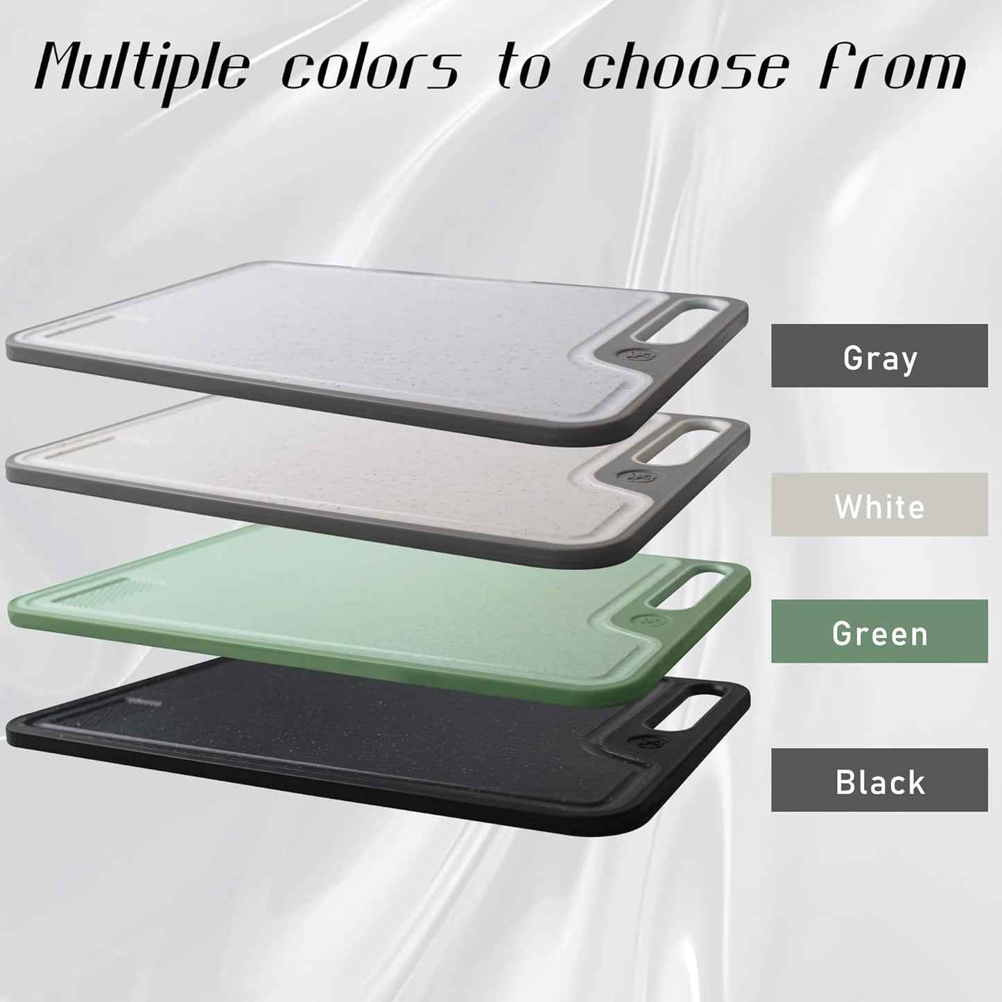 Cutting Boards for Kitchen,Large Cutting Board Set of 2,Non-Slip Cutting Board with Dandle and Juice Groovenon,Dishwasher Safe Cutting Boards (Green)