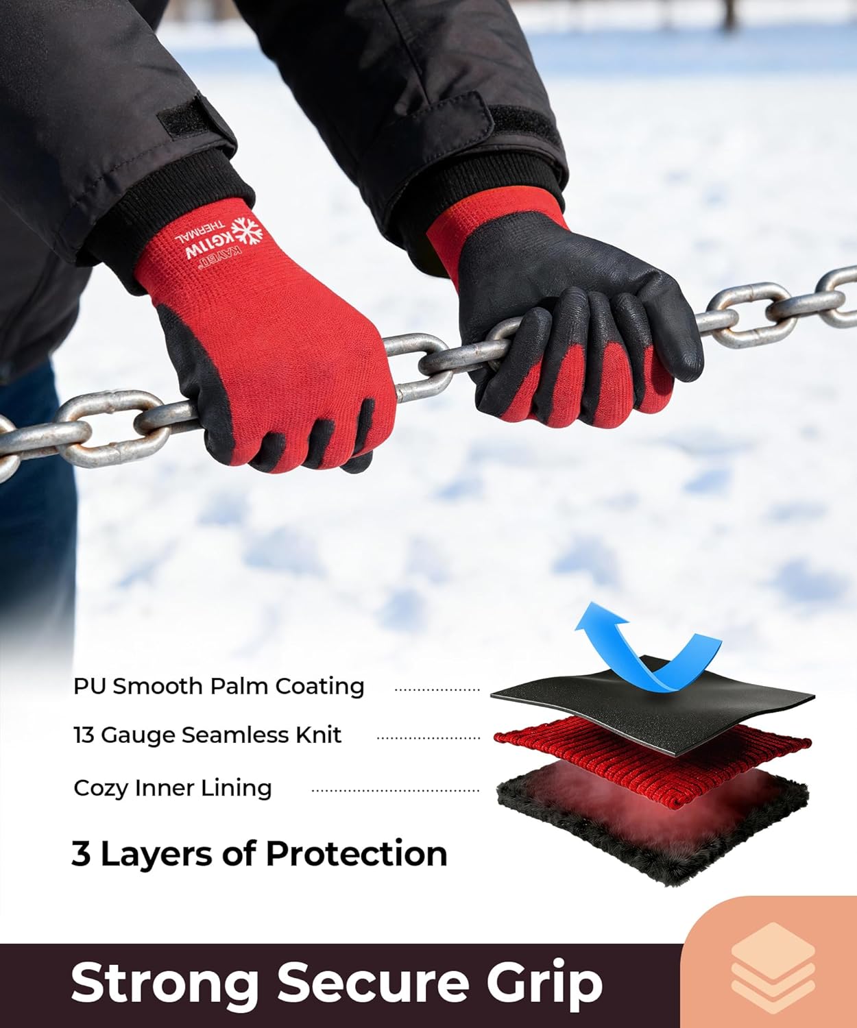 KAYGO Work Gloves for Men and Women,12 Pairs Seamless Knit PU Coated Safety Gloves, with Smooth Grip on Palm and Fingers, Ideal for Light Warehouse, Manufacturing, Gardening, KG11P (M, Black)