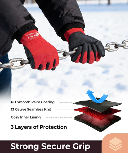 KAYGO Work Gloves for Men and Women,12 Pairs Seamless Knit PU Coated Safety Gloves, with Smooth Grip on Palm and Fingers, Ideal for Light Warehouse, Manufacturing, Gardening, KG11P (M, Black)