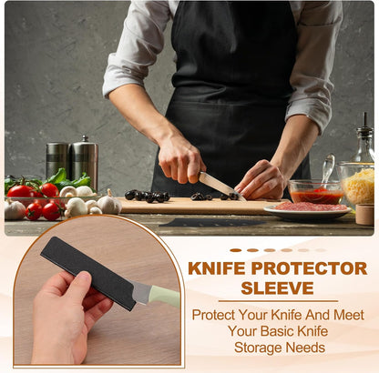 PATIKIL ABS Knife Cover Sleeves, 9x2 Inch Knife Blade Edge Guard Sheath Universal Blade Protector Flocking for Home Kitchen, Black