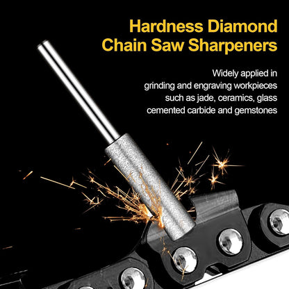 Chumia 30 Pcs High Hardness Titanium Diamond Chainsaw Sharpener Stone Bit Bulk Chain Electric Chainsaw Sharpening Wheels Kit 3 Size Plated Grinding Tool, 5/32, 3/16, 7/32 Inch (Gold)