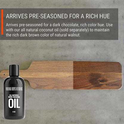 Made in USA Walnut Cutting Board by Virginia Boys Kitchens - Butcher Block made from Sustainable Hardwood (Round - 13.5)